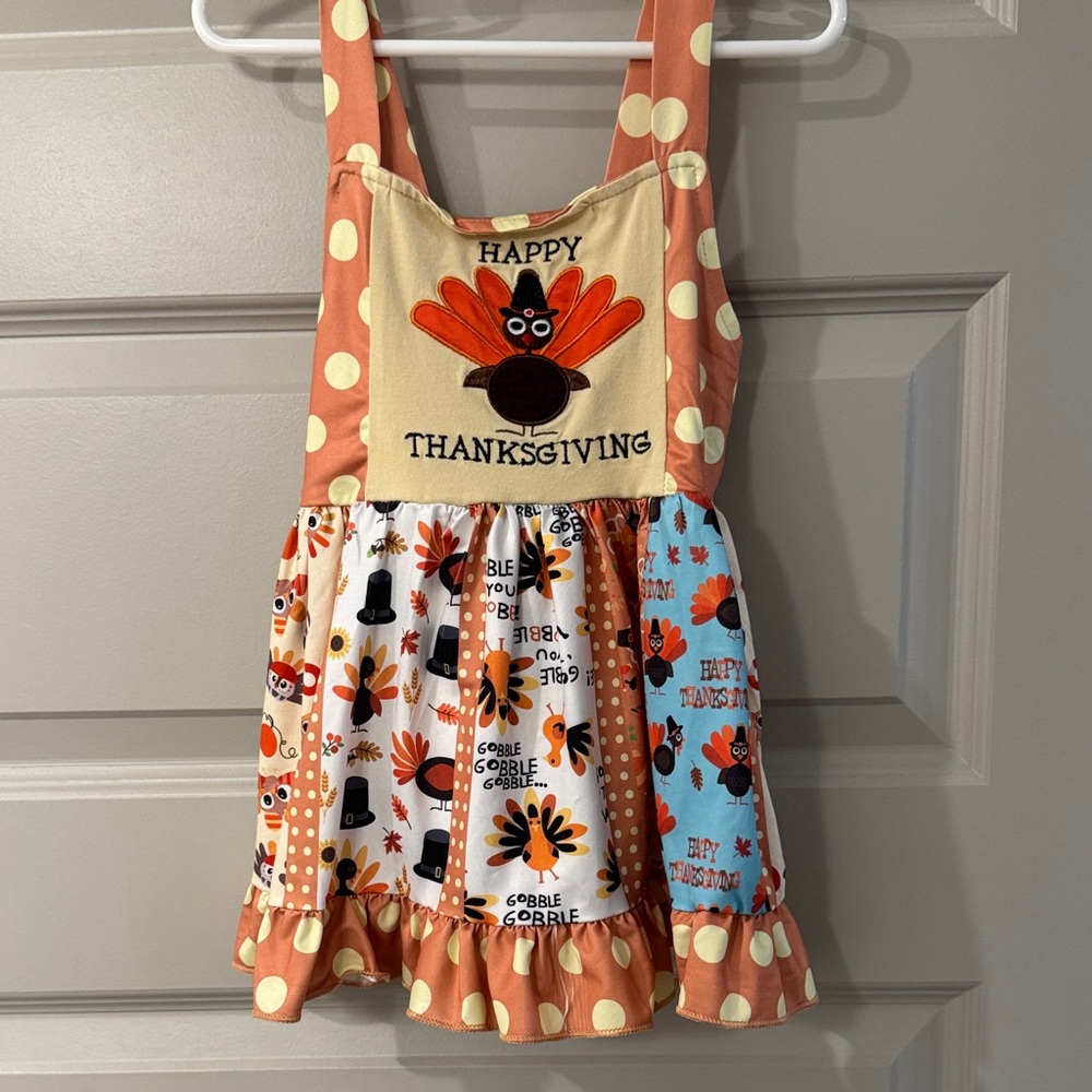 SHEIN Kids Thanksgiving Dress - Orange and Blue
